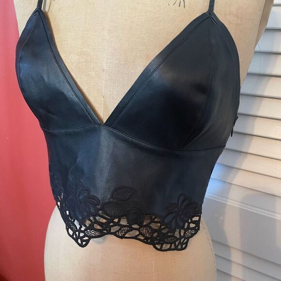 ZARA KNIT | black cropped bra top S - Picture 3 of 13